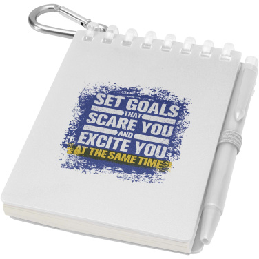 Logo trade corporate gifts picture of: Lig Mini recycled outdoor soft cover notebook and ballpoint pen set (black ink)