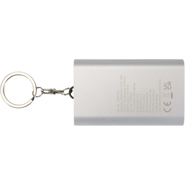 Logotrade promotional item picture of: Arcturus 2000 mAh recycled aluminium power bank with keychain