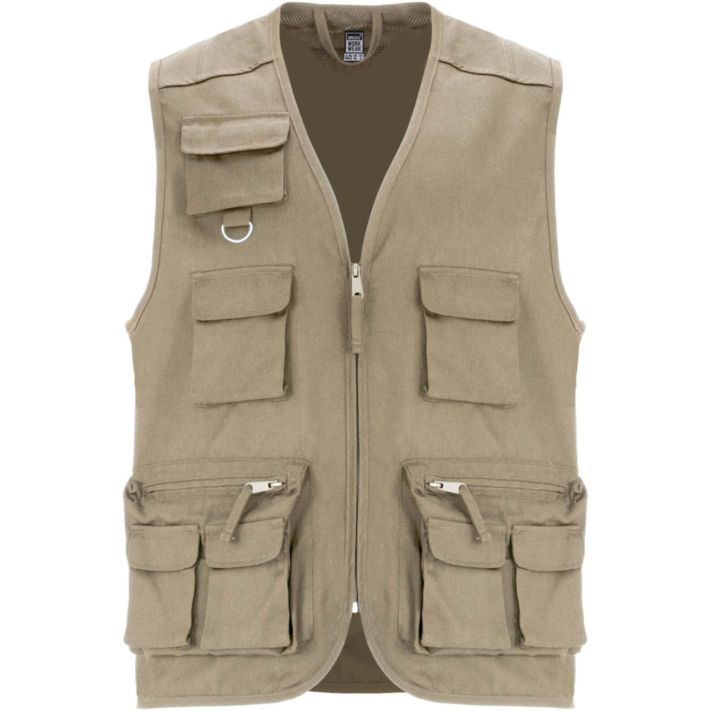 Logotrade promotional giveaway image of: Venera 200 g/m2 v-neck multi-pocket workwear vest