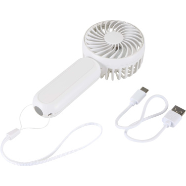 Logo trade business gifts image of: Aervia recycled plastic portable fan