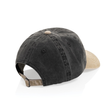 Logo trade corporate gifts picture of: BEAU AWARE™ Washed 6 panel 270gsm cotton twill two tone cap