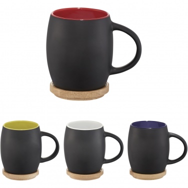 Logotrade meene foto: Kolde 400 ml keraamiline kruus puidust alusega