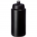 Baseline® Plus grip 500 ml spordikaanega spordipudel, Täiesti must