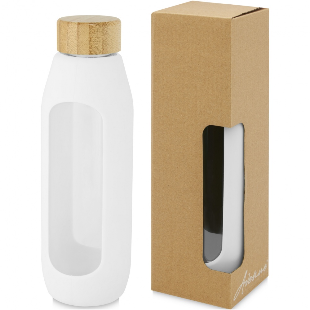 Logotrade firmakingituse foto: Tidan 600 ml borosilikaatklaasist pudel silikoonkäepidemega