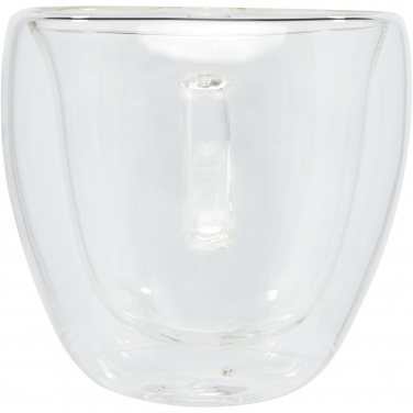 Logotrade meene foto: Manti 2-osaline 100 ml topeltseinaga klaasist tass bambusest alusega 
