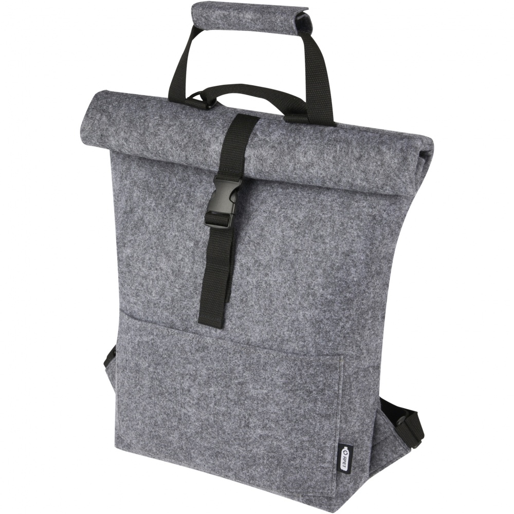 Logotrade meene foto: Felta GRS taaskasutatud vildist roll-top rattakott 13L