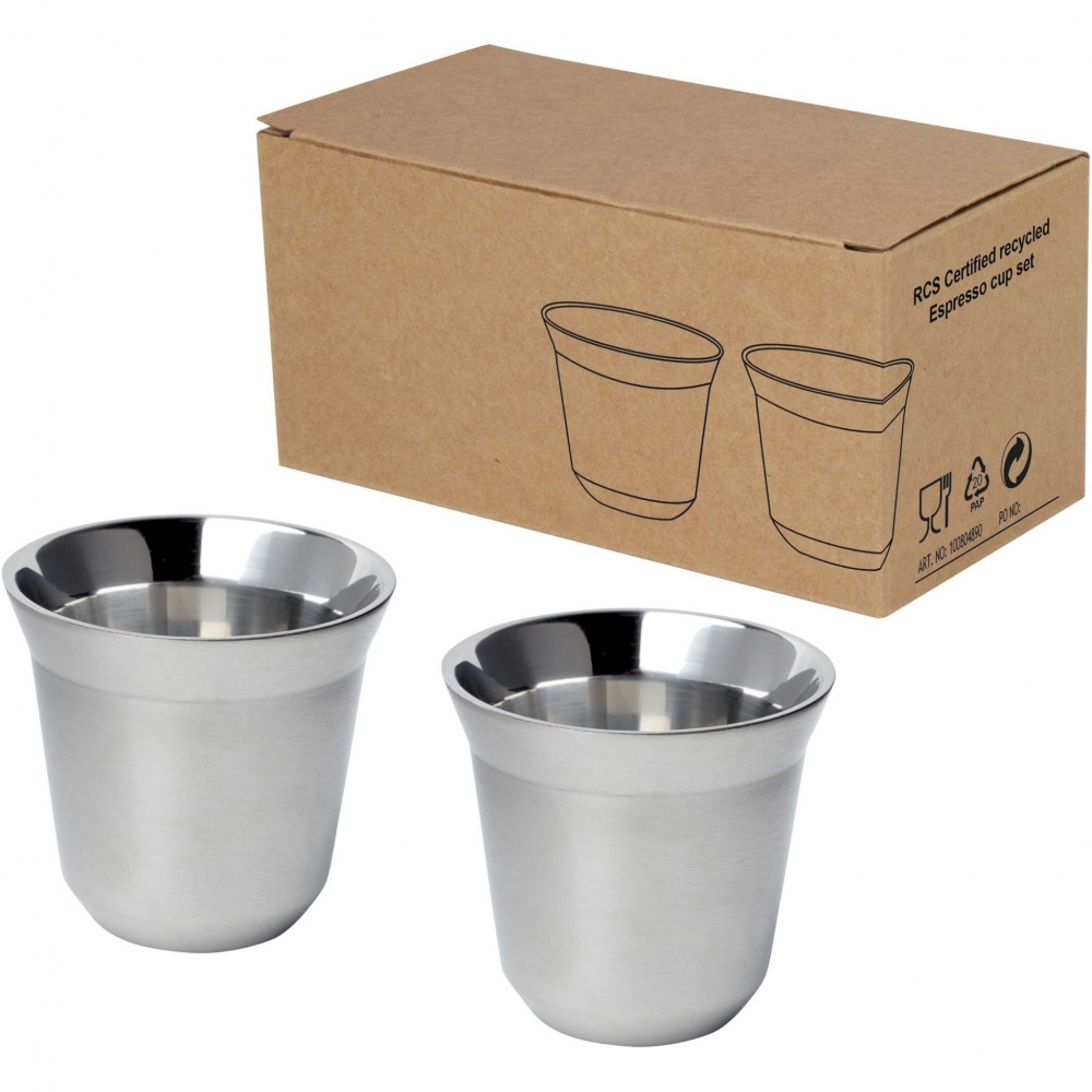 Logo trade reklaamtoote pilt: Duo 80 ml RCS sertifikaadiga roostevabast terasest espressotassi komplekt 