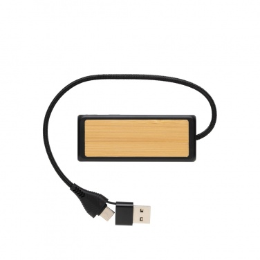 Logotrade firmakingituse foto: Link RCS-i taaskasutatud plastist ja bambusest kahe sisendiga USB-jaotur