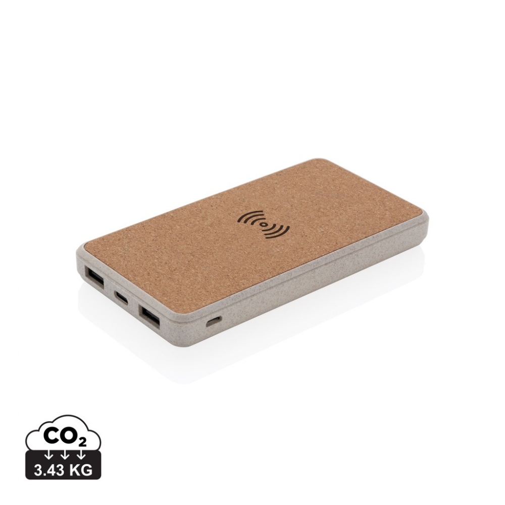 Logo trade firmakingid foto: Korgi- ja nisukõrrega 8000 mAh 5W juhtmevaba akupank