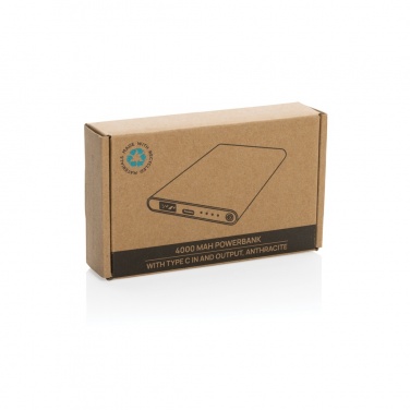 Logotrade reklaamtooted pilt: RCS-i taaskasutatud plastist/alumiiniumist 4000 mah C-tüüpi akupank