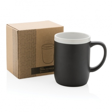 Logo trade firmakingituse pilt: Valge äärega keraamiline kruus 300ml