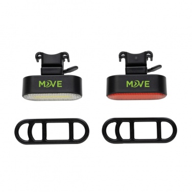 Logo trade firmakingi pilt: Lumino RCS taaskasutatud plastikust USB-taaslaetav rattatulede komplekt