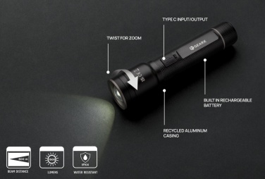 Logotrade meened pilt: RCS taaskasutatud alumiiniumist USB-taaslaetav raskeveokite taskulamp
