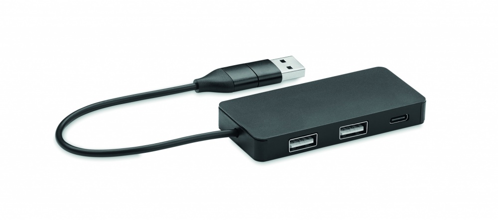 Logotrade firmakingituse foto: 3-pordiline USB-jaotur 20 cm kaabliga