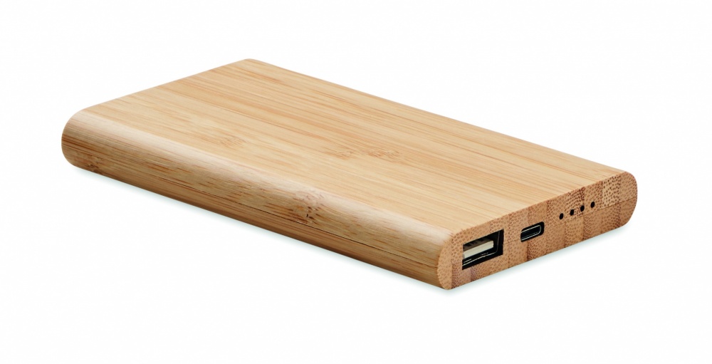 Logotrade reklaamtoote foto: 4000 mAh bambusest akupank
