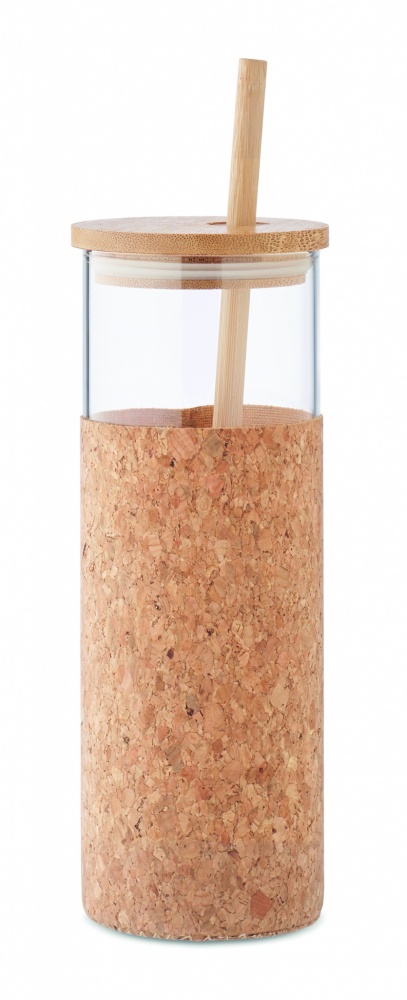 Logotrade ärikingituse foto: Korgist ümbrise ja bambusest kaanega joogitops, 450 ml