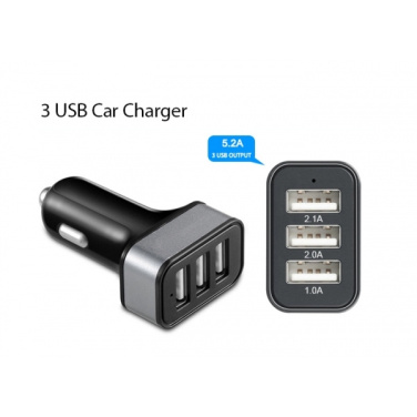 Logotrade reklaamkingitused pilt: Autolaadija 3 USB pesaga