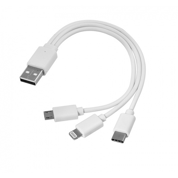 Logo trade ärikingi pilt: 3-ühes USB-kaabel c-tüüpi + mikro-USB + välk