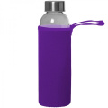 Klaaspudel Klagenfurt roostevabast terasest korgiga 500 ml, violetne