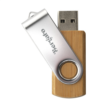 Logo trade meene pilt: USB Twist Bamboo 8 GB