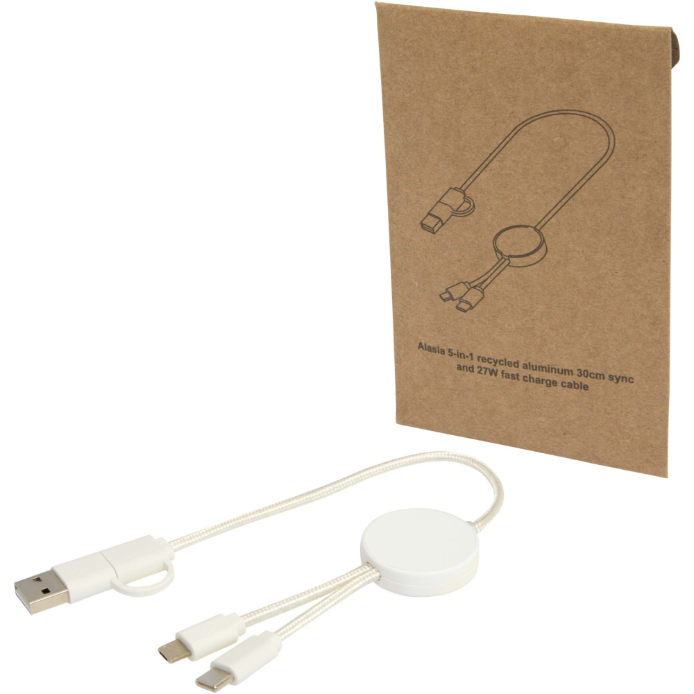 Logo trade firmakingituse pilt: Citala 5-in-1 taaskasutatud plastist 30 cm kiirlaadimiskaabel