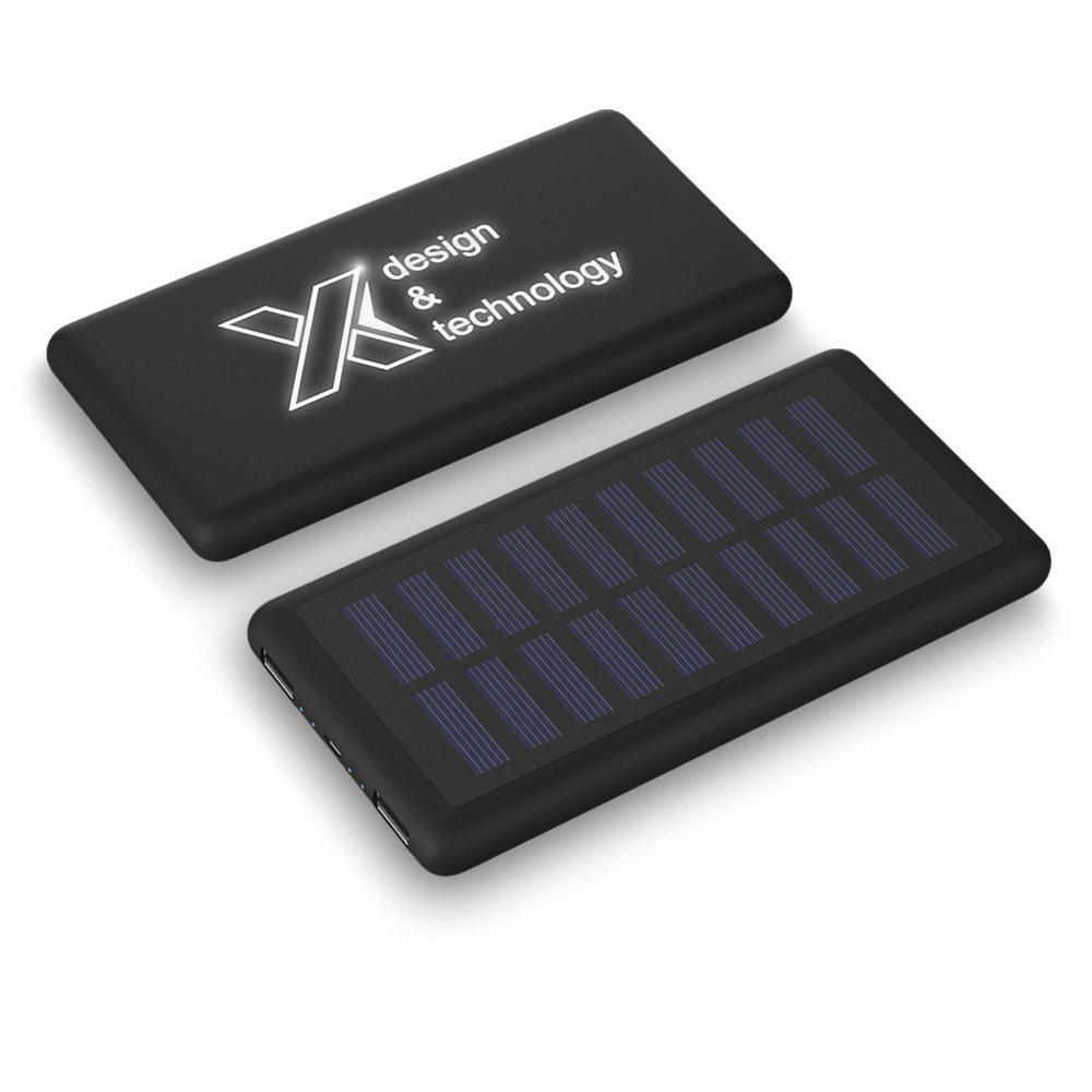 Logo trade meene pilt: SCX.design P30 8000 mAh valgustusega päikesepatareiga akupank