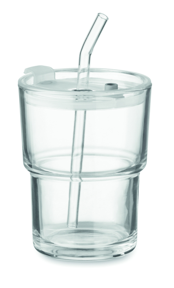 Logotrade firmakingi foto: SIP klaasist joogitops kõrrega 400ml