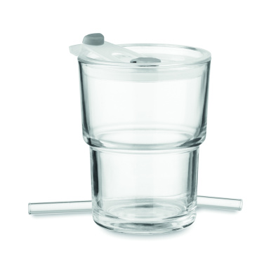 Logotrade firmakingitused pilt: SIP klaasist joogitops kõrrega 400ml