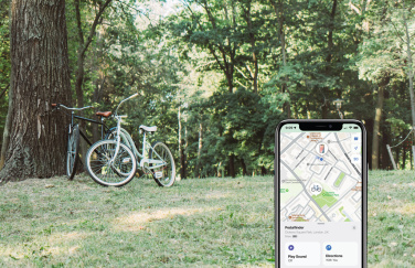 Logo trade ärikingituse pilt: Pedalfinder jalgrattakell ülemaailmse asukoha määramisega