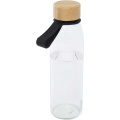 Porto 500 ml klaasist veepudel bambusest korgiga, Täiesti must