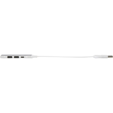 Logo trade reklaamtoote pilt: Alkaid 4-pordiline USB-A ja Type-C jaotur kahe sisendiga