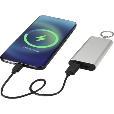 Logo trade reklaamtoote pilt: Arcturus 2000 mAh taaskasutatud alumiiniumist akupank võtmehoidjaga