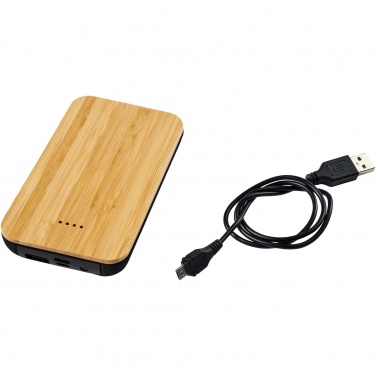 Logotrade liikelahja mainoslahja kuva: Langaton Future-varavirtalähde 6 000 mAh, bambua/kangasta