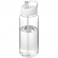 H2O Active® Octave Tritan™ 600 ml urheilujuomapullo nokallisella korkilla, Läpinäkyvä kirkas / valkoinen