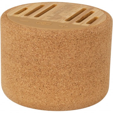 Logo trade mainoslahja ja liikelahja tuotekuva: Cerris 5 W:n Bluetooth®-kaiutin korkkimateriaalia