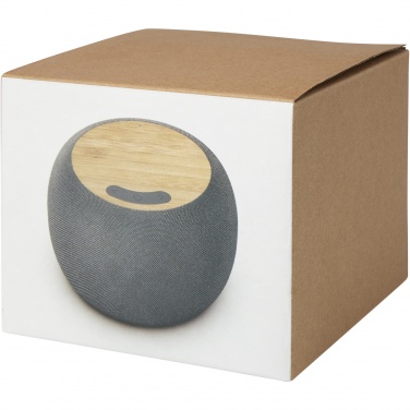 Logo trade liikelahjat mainoslahjat kuva: Ecofiber bambusta ja RPET-muovista valmistettu Bluetooth® -kaiutin ja langaton latausalusta