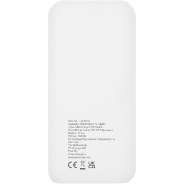 Logo trade mainostuotet tuotekuva: Electro 20 000 mAh:n varavirtalähde kierrätetystä muovista 