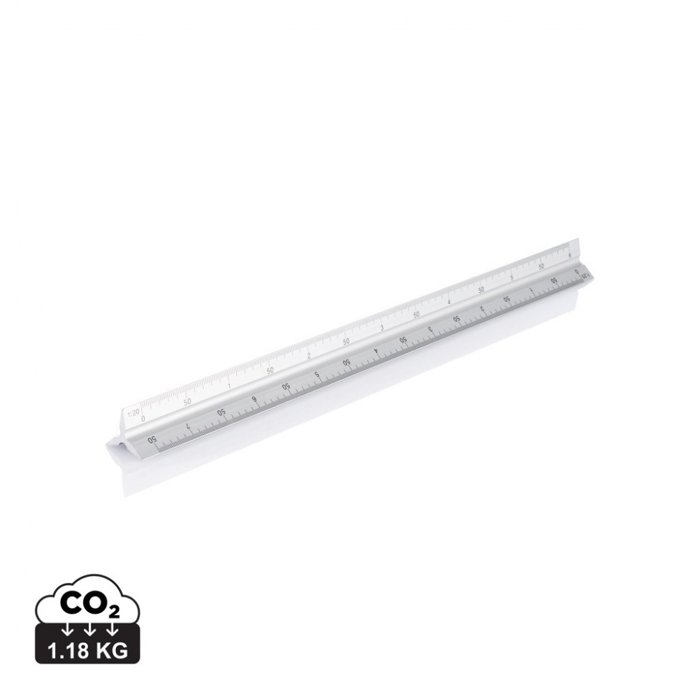 Logotrade liikelahjat kuva: Alumiininen kolmikulmaviivoitin - 30 cm