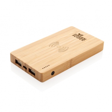Logotrade mainoslahja ja liikelahja kuva: Bamboo 4000 mAh:n langaton 5W varavirtalähde
