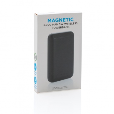 Logotrade liikelahja mainoslahja kuva: Magneettinen 5000mAh 5W langaton virtapankki