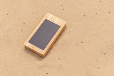 Logo trade liikelahjat tuotekuva: Sunwick 10.000 mAh bambuinen aurinkovoimapankki