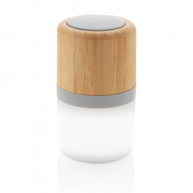 Logo trade liikelahja kuva: Bamboo 3W kaiutin väriä vaihtavalla valolla
