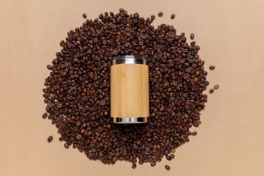 Logo trade liikelahja kuva: Coffee to go -bambutermosmuki