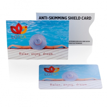 Logo trade mainoslahja ja liikelahja tuotekuva: Anti-skimming RFID kortti aktiivisella häirintäsirulla