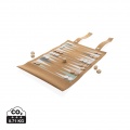 Britton taitettava backgammon -ja tammipelisetti korkista, ruskea