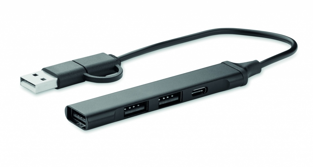 Logo trade mainostuote kuva: USB 4 portin keskitin 19 cm