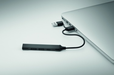 Logo trade liikelahja kuva: USB 4 portin keskitin 19 cm