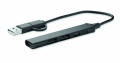 USB 4 portin keskitin 19 cm, Musta