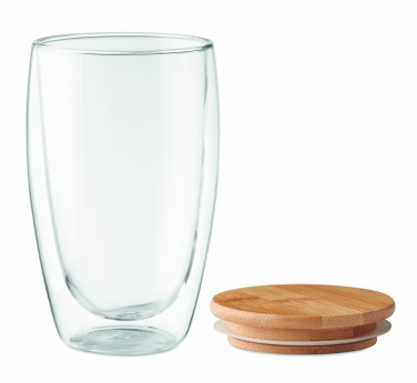 Logotrade liikelahjat kuva: Bambu borosilikaattilasi 450 ml Frankfurt