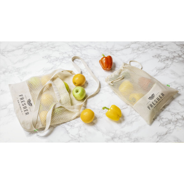 Logotrade mainostuote tuotekuva: Natura Organic GOTS Mesh Bag (120 g/m²) hedelmäpussi